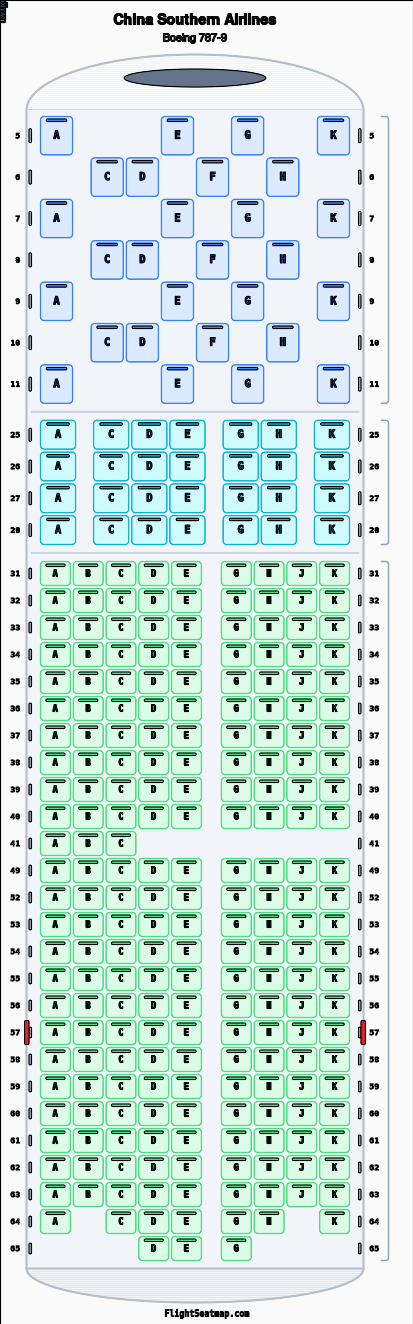 Top Map View CZ303 Seat Map - China Southern Airlines Guangzhou (Huadu) to London ...