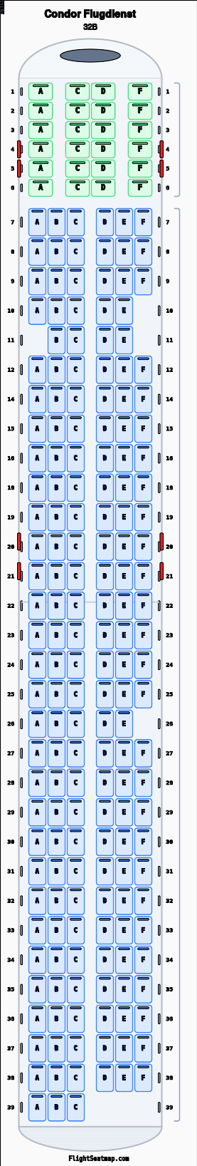Condor Flugdienst 32B Seat Map & Seating Chart | Flight Seatmap