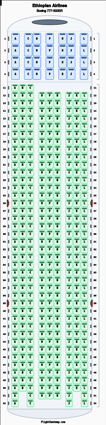Ethiopian Airlines Boeing 777-300ER Seat Map & | Flight Seatmap