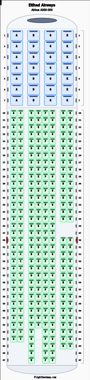 1/100 エティハド航空 ETIHAD エアバスA330-300 AIRBUS Etihad Airways Airbus A330-300 Seat Map & Seating | Flight Seatmap
