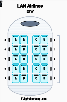LAN Airlines E7W (1클래스) 좌석 배치도 | Flight Seatmap