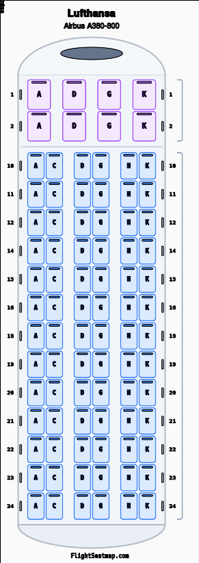 LH425 Seat Map - Lufthansa Boston to Munich (Airbus | Flight Seatmap