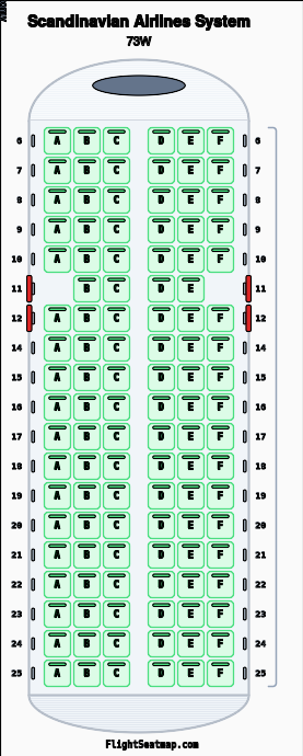 Scandinavian Airlines System 73W Seat Map & Seating | Flight Seatmap