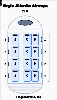 Virgin Atlantic Airways E7W (1-klasse) Sædekort | Flight Seatmap