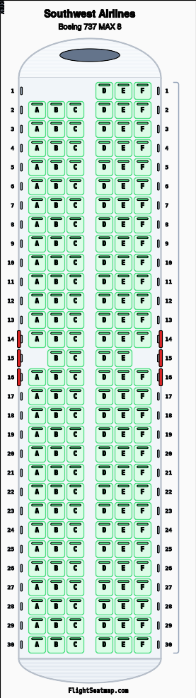 Southwest Airlines Boeing 737 MAX 8 Seat Map & | Flight Seatmap
